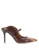 snakeskin effect mules