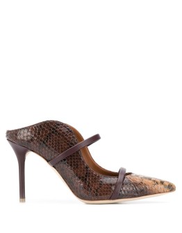 snakeskin effect mules