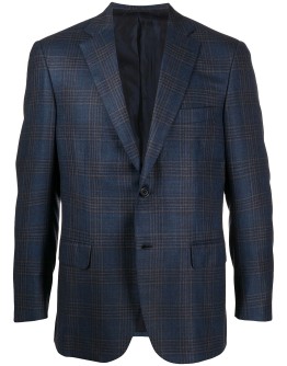 checked single breasted blazer