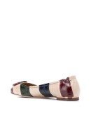 striped leather ballerina shoes