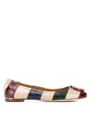 striped leather ballerina shoes