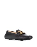 chain buckle leather loafers