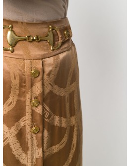 chain logo jacquard skirt