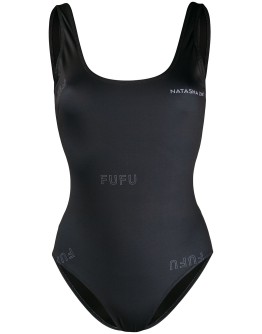 Supplex logo print swimsuit 