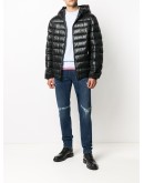 logo plaque distressed jeans