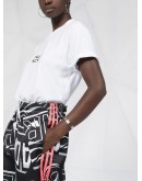graphic print wide-leg trousers