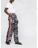 graphic print wide-leg trousers
