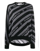 logo diagonal stripe knitted jumper