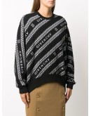 logo diagonal stripe knitted jumper