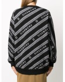 logo diagonal stripe knitted jumper