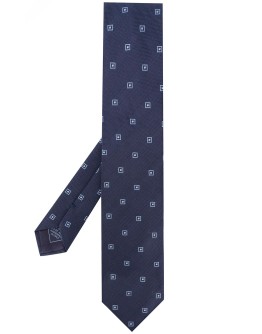 geometric-pattern pointed tie 