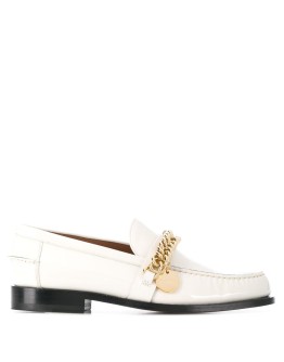 chain-detail leather loafers