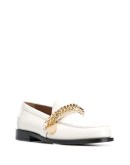 chain-detail leather loafers