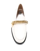 chain-detail leather loafers