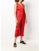 V-neck pleated jumpsuit
