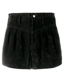 high-waisted leather shorts
