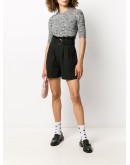 high-waisted belted shorts
