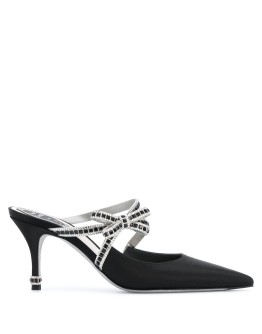 embellished bow mules