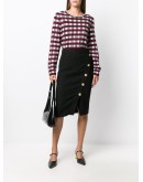 button-detail midi skirt