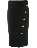 button-detail midi skirt