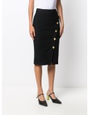 button-detail midi skirt