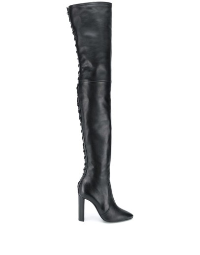 tight-high laced boots