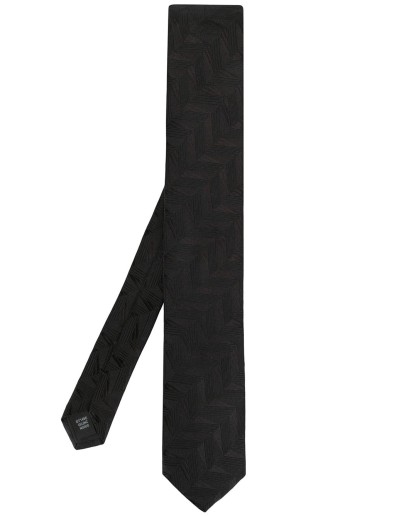 geometric embroidery silk tie
