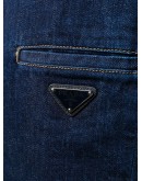 knee-length denim shorts