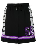 zebra panel logo print shorts