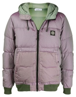 hooded logo puffer jacket