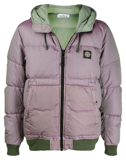 hooded logo puffer jacket