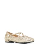 low-heel glitter ballerina shoes
