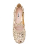 low-heel glitter ballerina shoes