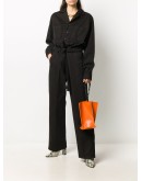 belted long-sleeve jumpsuit