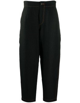 tapered contrast-stitch trousers