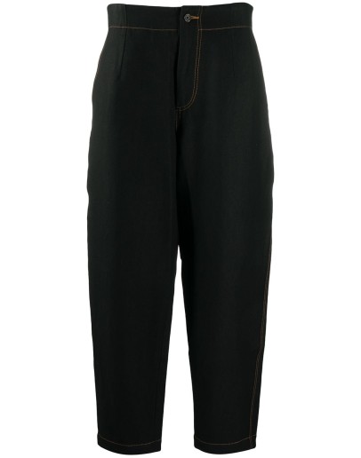 tapered contrast-stitch trousers