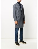 zigzag-pattern single breasted coat