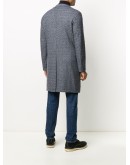 zigzag-pattern single breasted coat