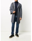 zigzag-pattern single breasted coat