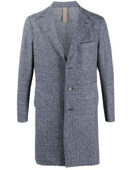 zigzag-pattern single breasted coat