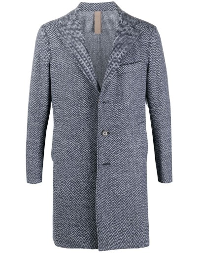 zigzag-pattern single breasted coat