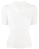 Polo open back knitted top