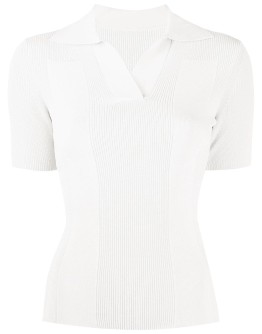 Polo open back knitted top