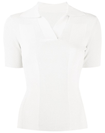 Polo open back knitted top