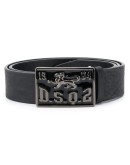 logo plaque embossed detail belt