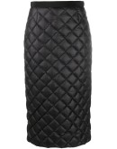 feather-down quilted pencil skirt