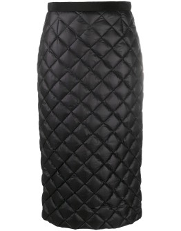 feather-down quilted pencil skirt