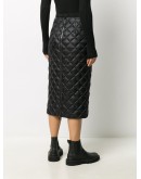 feather-down quilted pencil skirt