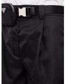 logo-pouch belted shorts