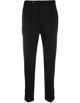 pleated tapered trousers